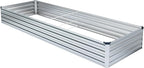 3 Pack 6x3x1FT Galvanized Raised Garden Bed Kit, Outdoor Metal Planter Box for Vegetables, Bottomless Rectangular Gardening Bed with Support Rods, Tool-Free Assembly, Silver