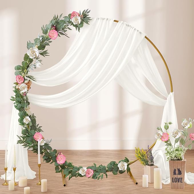 Outdoor Curtains, Ivory Sheer Gauze Panels, Set of 4 at 29 x 20 Ft