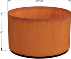 Plantercraft Corten Steel Planter - 30" Dia x 18" H Large Round Planters for Outdoor Plants - Heavy Duty Extra Large Outdoor Planters for Modern Patio & Garden Decor