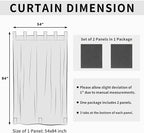 Easy-Going Outdoor Patio Curtains Detachable Tab Top Windproof Weatherproof Curtain for Cabana, Porch, Pergola and Gazebo, Tab Bottom Drape, 2 Panels, 54W x 84L inch, Gray