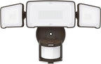 LEPOWER LED Security Light Motion Sensor Light Outdoor, 38W 4200LM Motion Security Light, 5500K, IP65 Waterproof, 3 Head Motion Detected Flood Light for Garage, Yard, Porch (Brown)