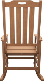 Oversized Rocking Chair Set of 8, Outdoor Rocking Chair for Adults, All Weather Resistant Porch Rocker for Lawn Garden, Wood