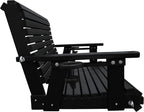 HDPE Porch Swing with 18/8 Stainless Steel Bolts, Ergonomic Design, Ultra Weather-Resistant, Heavy Duty 1200 LBS, for Outdoor Patio Garden Yard (Darknight Black)