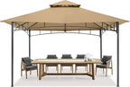 MASTERCANOPY Outdoor Garden Gazebo for Patios with Stable Steel Farme (11x11,Beige)
