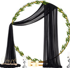 Outdoor Curtains Black Sheer Chiffon Arch Drape 29 x 236 Inch