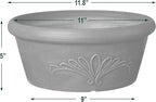 PSW Pot Collection TA30TC 12-inch Plastic/Stone/Wood Composite Bulb Pan Planter – No Drainage Hole (Drillable), Shallow Indoor/Outer Pot for Succulents, Bonsai, Fairy Gardens, Herbs, Terra Cotta Color
