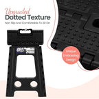 Delxo Folding Step Stool 17.5 Inch Non-Slip Foldable Stools for Kids & Adults Up to 300 LBS Kitchen Collapsible Fold Up Stepping Stool with Dotted 1 Pack Black