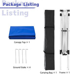 Canopy Tent, 10X10 FT Pop Up Canopy Outdoor Instant Tent Slant Legs with Carrying Bag, Portable Gazebo Shelter for Patio Deck Garden and Beach - 8X8 FT Canopy Cover, Blue