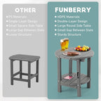 FUNBERRY Outdoor Adirondack Side Table, 2-Tier Patio End Tables, HDPE All - Image 4