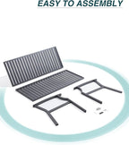52" Outdoor Bench Garden Bench, Weatherproof Anti-Rust Heavy-Duty Outside Benches Clearance, Aluminum Metal Bench for Front Porch, Patio, Park (Dark Grey,1 PCS)