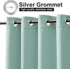 NICETOWN 2 Panels Weighted Outdoor Curtains 95 inch Long, Stainless Grommet Top & Bottom, Waterproof & Windproof Thermal Insulated Sun Blocking Privacy Curtains for Gazebo/Pergola, Aqua Blue, 52" W