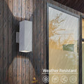Outdoor Wall Light, Matte White Aluminum Up-Down Sconce