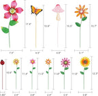 hogardeck Garden Decor for Outside, Set of 10 Metal Flowers Garden Stakes with Mushroom Butterfly Ladybug for Spring Decor, Yard Art Garden Decorations for Outdoor Lawn Porch Pathway (Multi-Color)