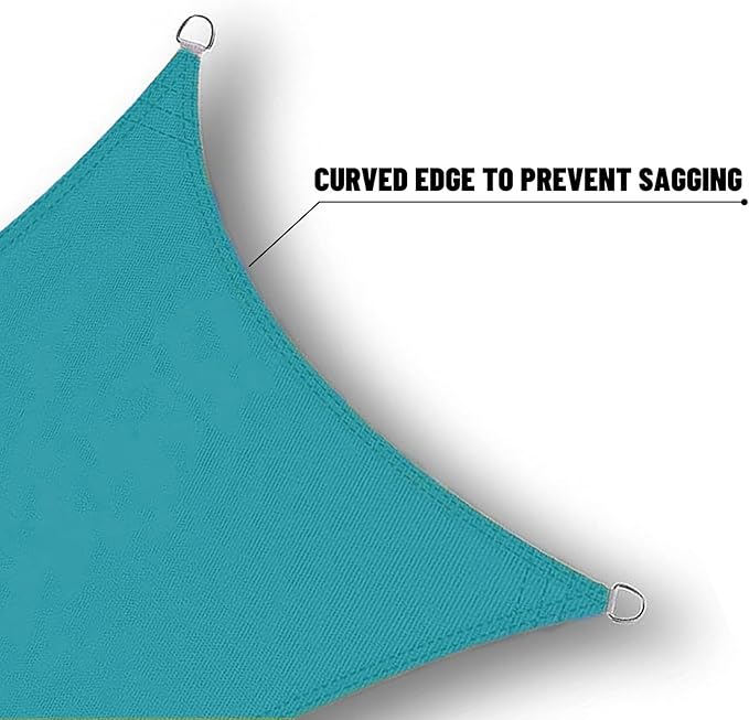 SUNNY GUARD Waterproof Sun Shade Sail 10' x 12' Turquoise Blue Rectangle UV Block Sunshade for Backyard Yard Deck Patio Garden Outdoor Activities and Facility(Customized)