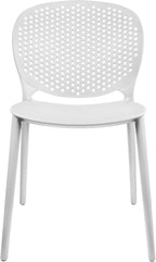 2xhome Set of 3 Patio Dining Chairs | Modern Stackable Outdoor Pool Side Chair | Weather Resistant Plastic for Yard, Porch, Balcony, Kitchen, White
