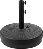 50LBS Round Umbrella Base Water Filled with Steel Umbrella Holder, Heavy Duty Fillable Umbrella Base Stand for Outdoor, Patio, Lawn, Garden (Black) (Stripes)