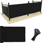 UPGRADE Privacy Screen 3' x 16' Fence Commercial Shade Cover with Brass Grommets Heavy Duty Perfect for Outdoor Back Yard, Black, Customizable