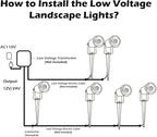 Low Voltage Landscape Lights Outdoor: 7W 700LM LED Landscape Lighting with Connectors for Tree Garden Yard Pathway | 12V 24V Warm White 2700K Spotlights | IP65 Waterproof | 6 Pack