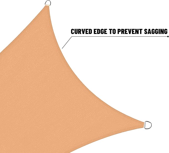 SUNNY GUARD Custom Size 17'x29'x29' Peach Fuzz Sun Shade Sail Right Triangle UV Block Shade for Backyard Yard Patio Deck Garden(Customized)