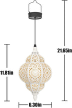 Hanging Solar Lights Outdoor Garden Decor Solar Lantern Waterproof Plastic Moroccan Outdoor Decorations for Patio Pathway Yard Backyard Garden Decorative (2, White)
