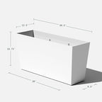 Veradek Midori Long Trough Planter (White, 39 inch - 2 Pack with 2 Saucer Trays)