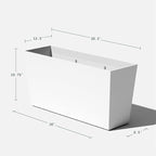 Veradek Pure Series Midori Trough Planter - Large Rectangular Planter for Indoor or Outdoor Deck/Porch | Durable All-Weather Use with Drainage Holes | Modern Decor for Shrubs, Flowers, Small Plants