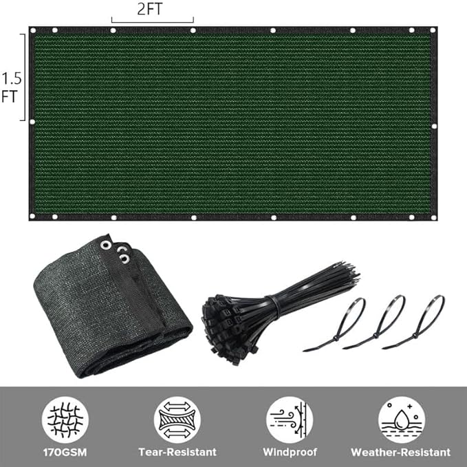 Decorative Fence Privacy Screen, 6 ft x 98 ft HDPE Mesh Windscreen