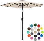 AreShark 9 FT Patio Umbrella for Outdoor, Outdoor Table Umbrella with Push Button Tilt and Crank, Outdoor Patio Umbrellas with 8 Sturdy Ribs for Market, Garden, Pool (Cream-white)