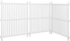 VEVOR 3 Panels Outdoor Privacy Screen, 36 x 45 in Air Conditioner Fence with 19.7 in Ground Stakes, Pool Equipment Enclosure, Strip Vinyl Privacy Fence, Ideal for Trash Can and A/C Units, White