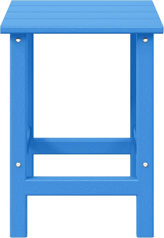 Side Table, Square Outdoor HDPE 14-Inch, Pacific Blue