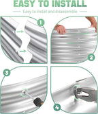 AHEONLAR 3 Pack 6×3×1ft Galvanized Raised Garden Beds, Oval Metal Garden Bed Planter Boxes Outdoor, Durable Raised Garden Beds Outdoor for Vegetables, Flowers, Silver