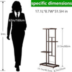 LINZINAR Plant Stand Metal 4 Tier 5 Potted Multiple Flower Pot Holder Shelf Indoor Outdoor Planter Display Shelving Unit for Patio Garden Corner Balcony Living Room (4 Tier 5 Potted, Bronze)
