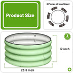 SnugNiture 3 Pcs 2x2x1ft Round Galvanized Raised Garden Bed Kit Outdoor, Metal Planter Box for Planting Plants Vegetables, Green