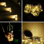 String Lights 12 Pack Solar Mason Jar Lid Lights Warm White 30 LED