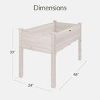 Best Choice Products 48x24x30in Raised Garden Bed, Elevated Wood Planter Box Stand for Backyard, Patio, Balcony w/Bed Liner, 200lb Capacity - White
