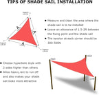 KANAGAWA Sun Shade Sail 12'x12'x12' Scarlet Triangle UV Block Canopy Awning Shelter Fabric Cloth Screen for Outdoor Patio Garden Backyard