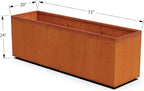 Plantercraft Large Rectangular Planters for Outdoor Plants | 72 Inch Corten Steel Planter & Extra Large Outdoor Planter Box | Metal Raised Garden Bed for Patios, Privacy Screens & Modern Landscapes