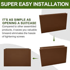 Galvanized Steel Planter Box-No Installation Required Metal Rectangular Block Long Box Planter Modern Outdoor Planters All-Weather Use with Drainage Holes for Patio/Porch, 36×24×12IN（Brown）