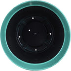 Garden Elements Indoor/Outdoor Glazed Brushed Happy Plastic Planter, Large, Dark Aqua, 15"