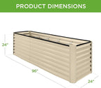 Best Choice Products 8x2x2ft Raised Outdoor Metal Garden Bed, Deep Root Box Planter for Vegetables, Flowers, Herbs, 240 Gallon Capacity, 100% Non Toxic Materials- Beige