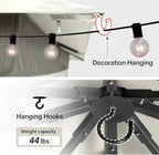 LAUSAINT HOME Semi-Permanent Outdoor Patio Gazebo 10'x10', Heavy Duty Party Tent Shelter with Double Roofs, Mosquito Nettings and Privacy Screens for Backyard, Garden, Lawn, Cream White