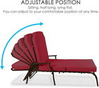 Kozyard Maya Chaise Lounge - Outdoor Patio Recliner Chair, Comfortable Patio Lounge Chair, Elegant Chaise Lounge Chair for Relaxation, Perfect Outdoor Recliner Chair (RED)