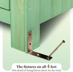 VINGLI Outdoor Wooden Storage Shed, Garden Shed Outside Tool Cabinet with Safety Latch, Patio Storage Organizer (Light Green)