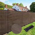 UPGRADE Privacy Fence Screen 4'x28' Brown Outdoor 90% Visibility Blockage 170 GSM Mesh Shade Cover Panels for Backyard,Balcony,Home Decoration with Zip Ties,Customized Avaliable