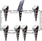 Solar Spot Lights Outdoor Waterproof IP65 Landscape Spotlights with Metal Stake Total 84ft Cable 6-in-1 Warm White Auto On/Off Dusk to Dawn Uplights for Trees Garden Yard Landscape Downlight