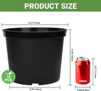 GREANER 5 Gallon Black Planter Pots, 10PCS Plastic Durable Plant Pots for Plants, Seed Starting Container for Flower Herb Vegetable Seedling Tree Fruit