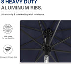 ABCCANOPY Durable Solar Led Patio Umbrellas with 32LED Lights 9FT (Deep Blue)