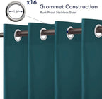 PureFit Outdoor Curtains for Patio Waterproof Weatherproof, UV Resistant Outside Curtains for Gazebo, Front Porch, Pergola, Sun Blocking Privacy Curtain, 52W x 108L inch, 1 Panel, Teal