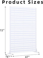 Casaphoria 72" H x 47" W Metal Privacy Screen, Outdoor Freestanding Decorative Divider for Patio, Deck, Balcony, and Garden with Stable Base, White-Adams