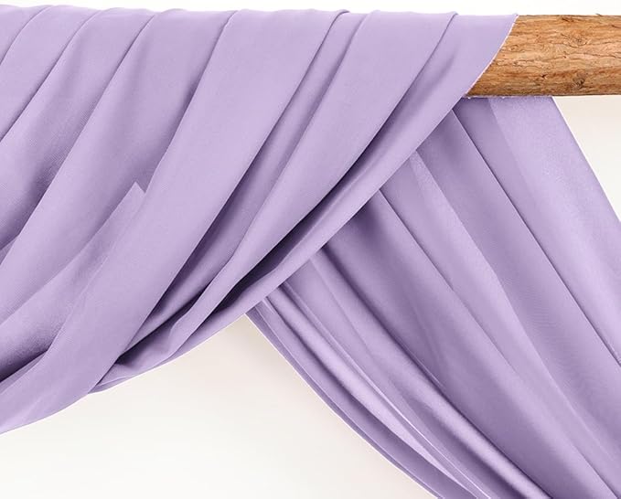 Outdoor Curtain Lilac Chiffon Wedding Arch Drape, 2 Panels 30 x 18 ft